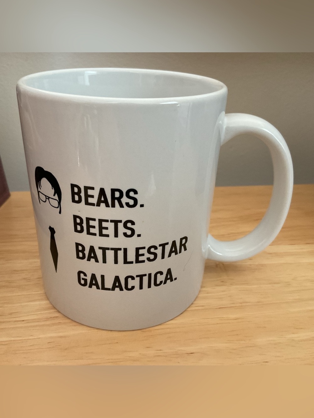 Funny THE OFFICE Dwight Shrute Bears Beets Battlestar Galactica Coffee Mug